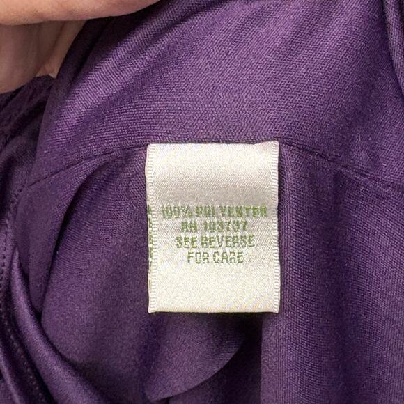 Donna Morgan Purple Dress, Offset V Neck, Lined, Textured Pattern, NWT, size 14 - Picture 6 of 7